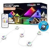 Enbrighten Vibe Eternity Permanent Outdoor Lights for House, 100 Feet, 72 RGBWIC LEDs, Close Spacing, 33lm, Color Changing, Christmas, Eave Lighting, Smart App, Works with Alexa, Google Home, 81103