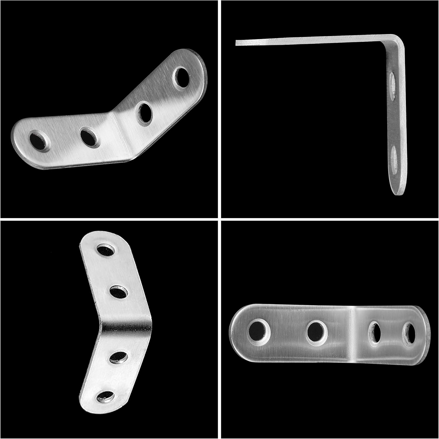 Corner Bracket 90 Degree Right Angle Brackets Stainless Steel Angle Support Corner Braces with Screws for Desk Table Shelf 20 Pack Silver 40 * 40mm - Image 3