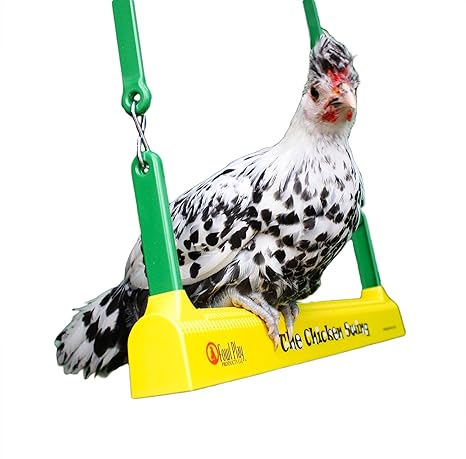 Fowl Play Products The Chicken Swing Chicken Toy 13100 Country Corn 1 Yellow Green Brown