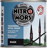 Nitromors Hammered Metal Paint Black 250ml UV Rust Protection Doors Gates view 1