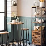 VASAGLE Bar Stools Set of 2 Vintage Brown Black Metal Frame 65cm LBC32X view 8