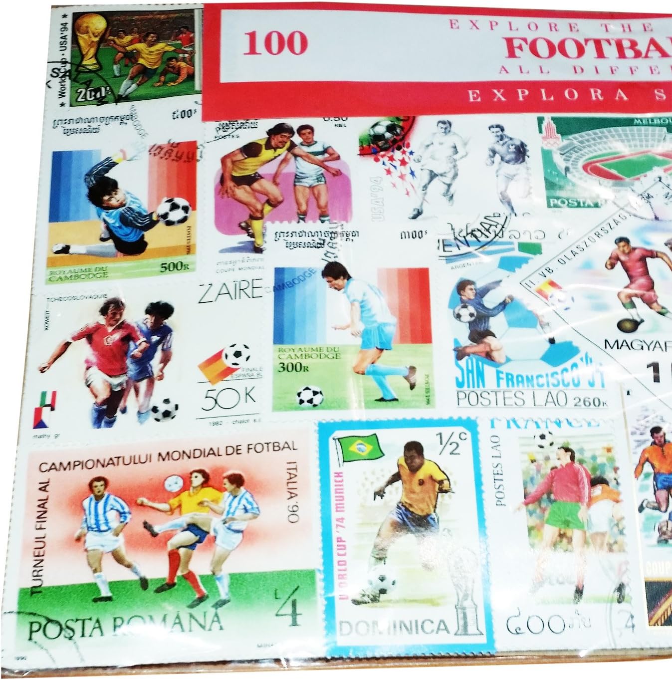 Worldwide Football / Soccer / Sports Stamp Collection Souvenir! 100 Stamps All Different! Souvenir / Speicher / Memoria! Highly Collectable Stamps! Collectable Stamps from Around the World! All Different! Timbre / Stempel / Francobollo / Sello! - Image 5