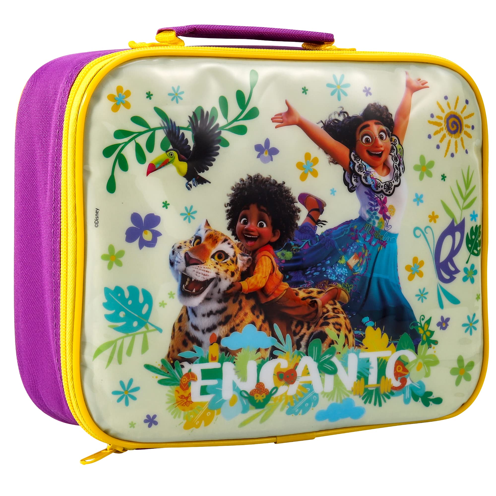 Zawadi Global Encanto Rectangular Insulated Lunch Box Bag for Boys and Girls, Perfect Size for Packing Hot or Cold Snacks for School and Travel, BPA Free