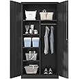 Amazon.com: Yizosh Metal Armoire Wardrobe Closet Cabinet for Hanging ...