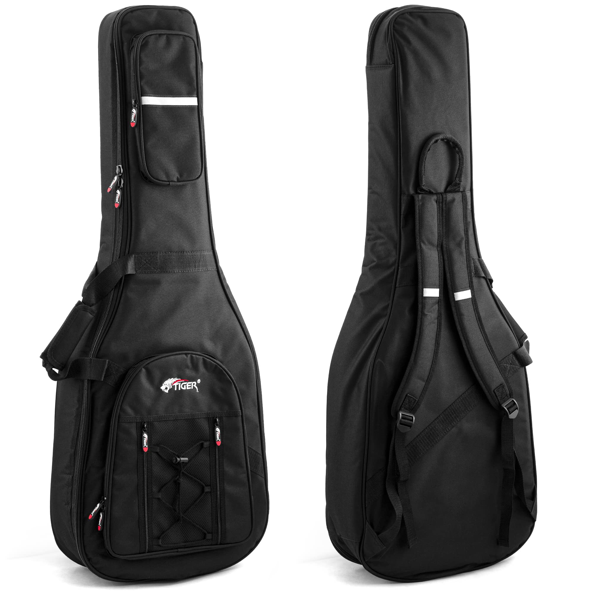 Tiger GGB42-CL Padded Gig Bag for Classical Guitar - Deluxe Case with Handle and Straps - 18mm of EPE Protective Padding - Black