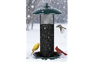 Gtongoko Finch Bird Feeders for Outdoors 2.5 LB Capacity Squirrel Proof Metal Tube Bird Feeders Thistle & Nyjer Seed Hanging Feeder, Green