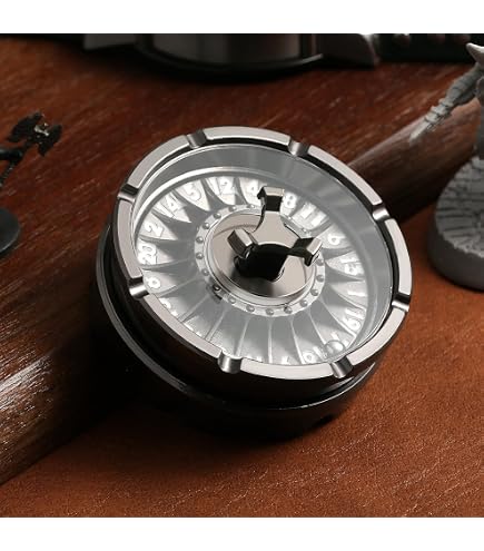 Dé Spinner Métallique G20 Pour D&D - Roulette à 7 Dés En 1 Avec Boîte Cadeau - Accessoire Jeu De Rôle Donjons Et Dragons, Cadeau RPG (Cuivre/Or/Noir-Rouge)