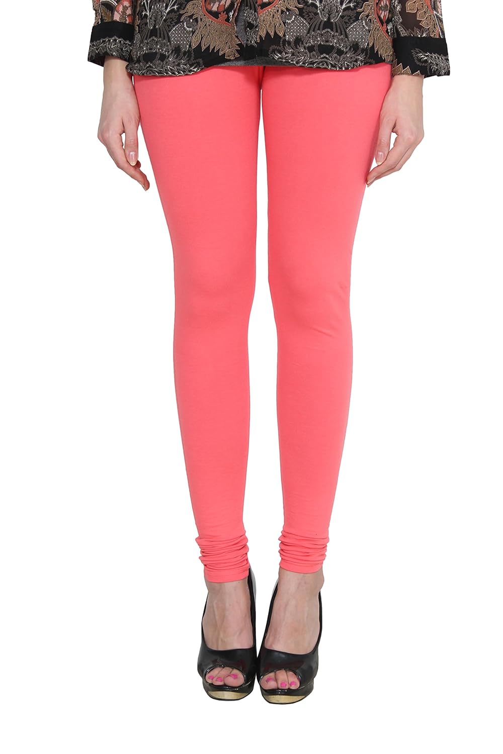 nice creations chudidar black cotton lycra premium leggings for women