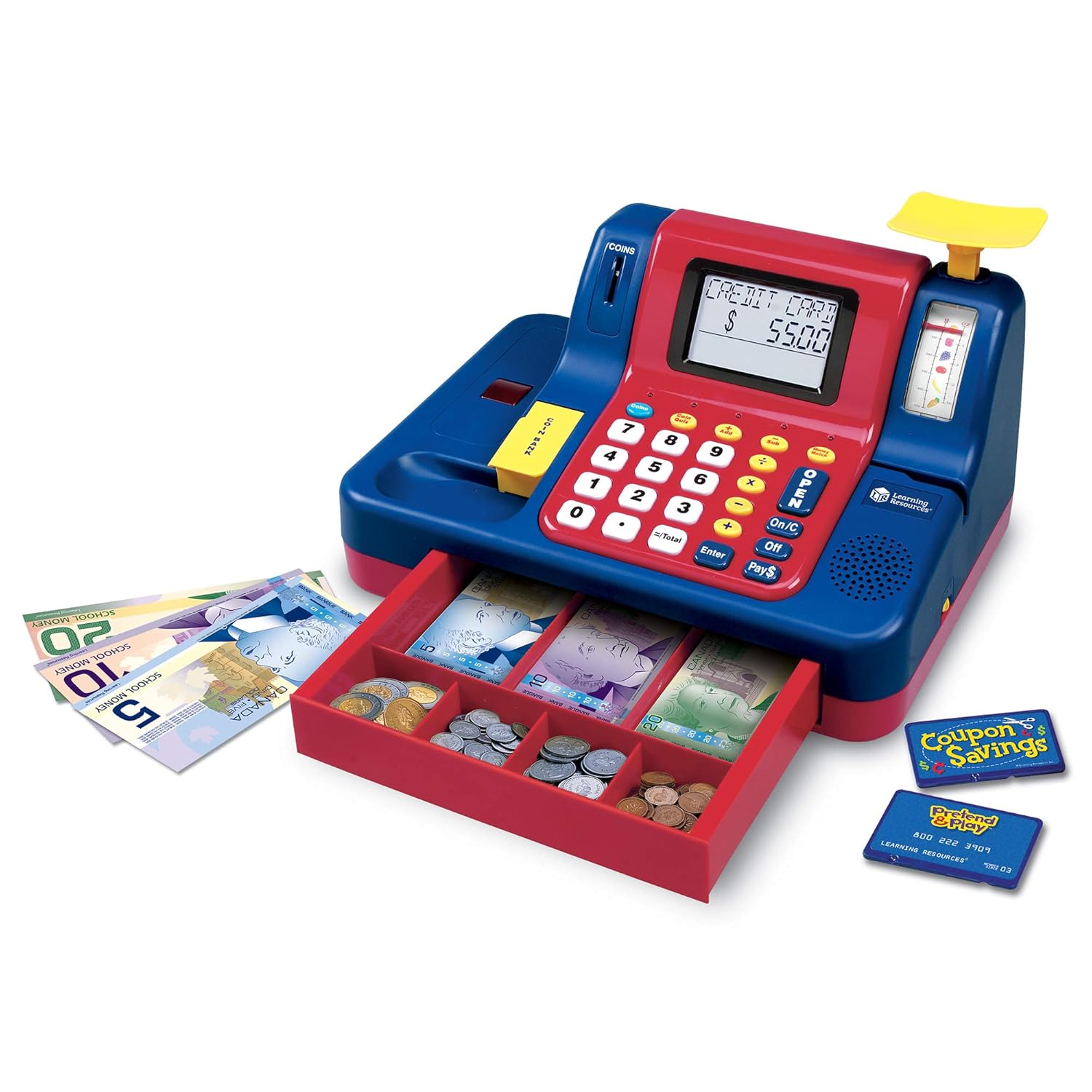 learning resources pretend and play calculator cash register with uk play money