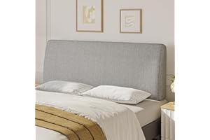 Pinmoco Upholstered Modern Headboard for Queen Size Bed, Height Adjustable and Ergonomic Headboard, Easy Assemble, Sturdy and Durable, Linen Finish, Grey