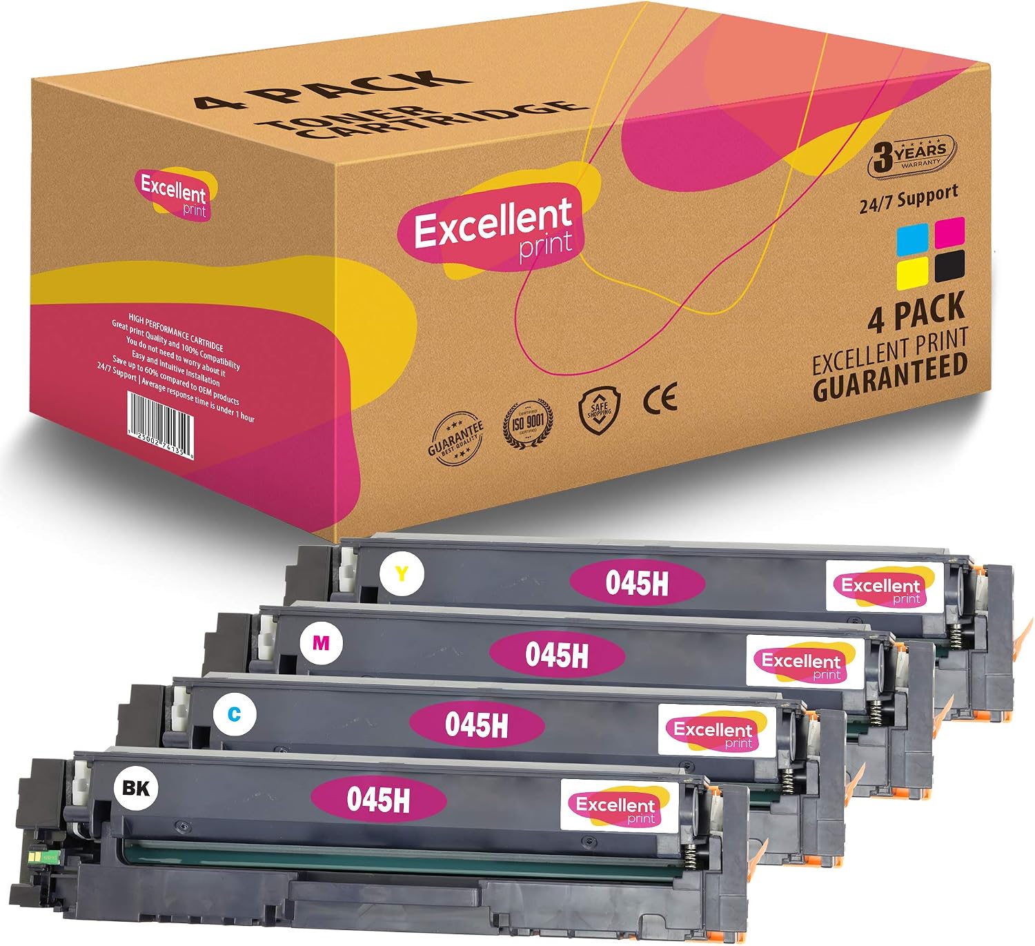 Excellent Print 045H Compatible Toner cartridge for Canon i-Sensys MF635CX MF633CDW MF634CDW LBP611CN, Multi-coloured, 1 SET