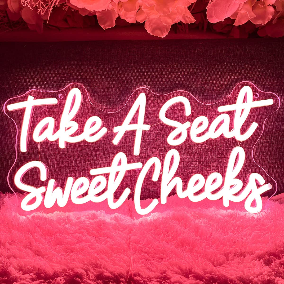 Photo 1 of Girl Cave Neon Sign for Wall Decor Custom Light Up Sign Indoor Bedroom Home Decor LED Neon Signs Large Backdrop Flex Christmas Living Room Girls Boys Gift,USB Peach Pink 40×14.3 CM