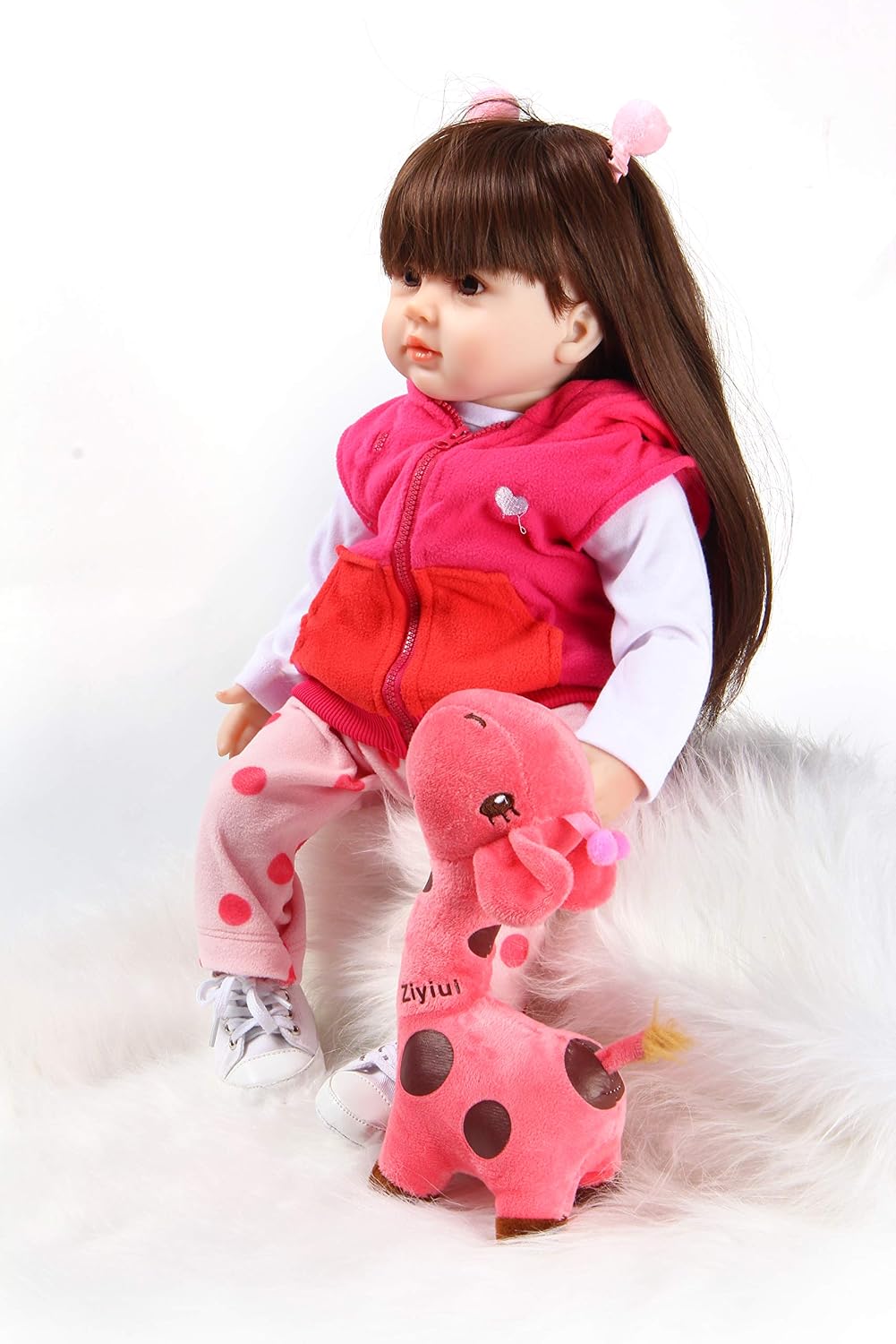 ZIYIUI Reborn Doll 24 Inch 60 Cm Reborn Baby Dolls Look Real Girl Realistic Soft Silicone Vinyl Reborn Gilr Toddler Realistic Real Lifelike Newborn Baby Girl Toy Xmas Gift - Image 4