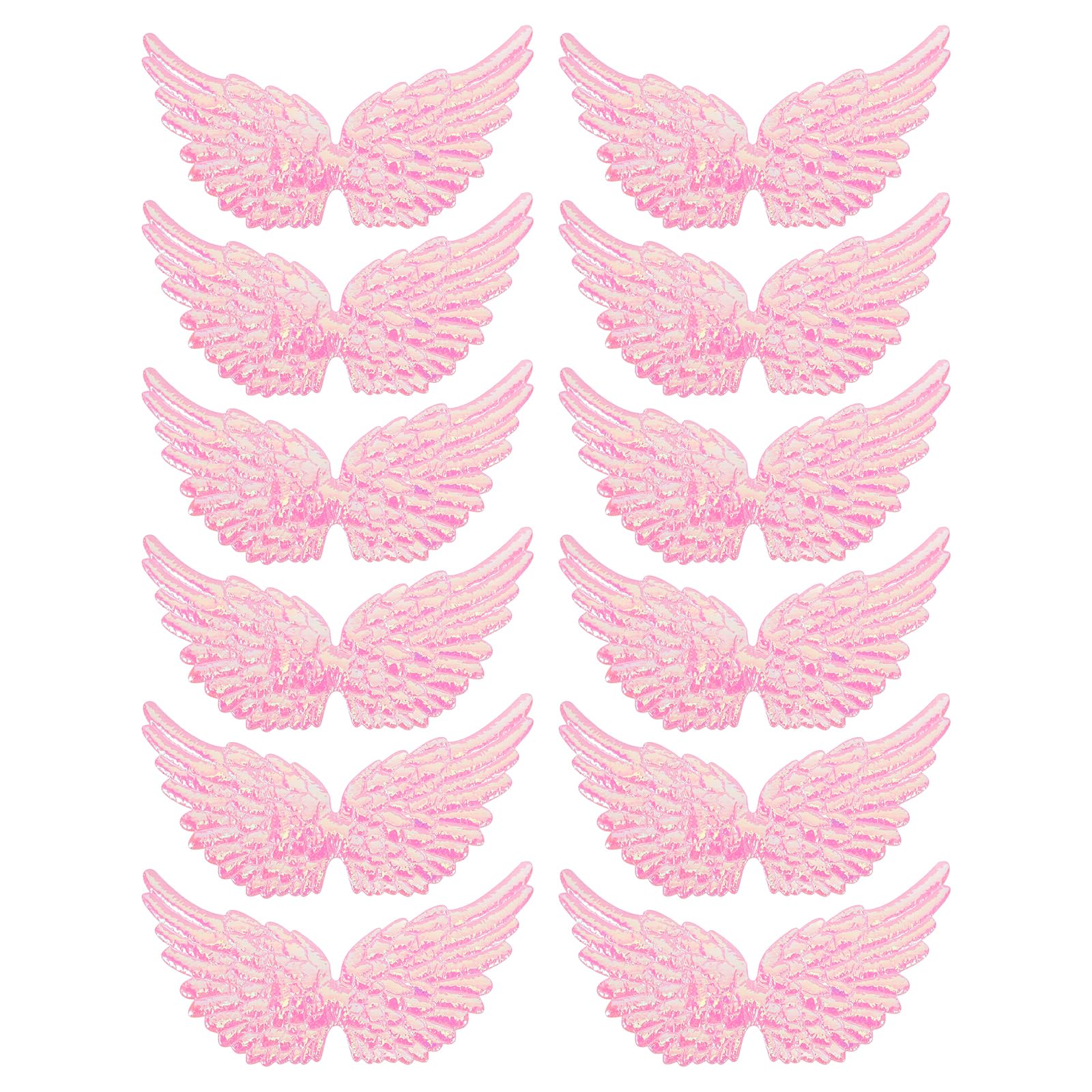 Toddmomy 12PCS Angel Wing Fabric Wing Patches Embossed Patches for DIY Crafts Hair Accessories (Pink)