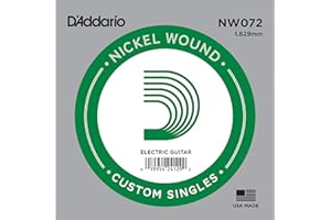 D'Addario NW072 Nickel Wound Electric Guitar Single String, 072