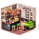 ROBOTIME Miniature House Kit DIY Plastic House Building Toy Set with LED Tiny Store Making Kit Model Craft Hobby Unique Gift 