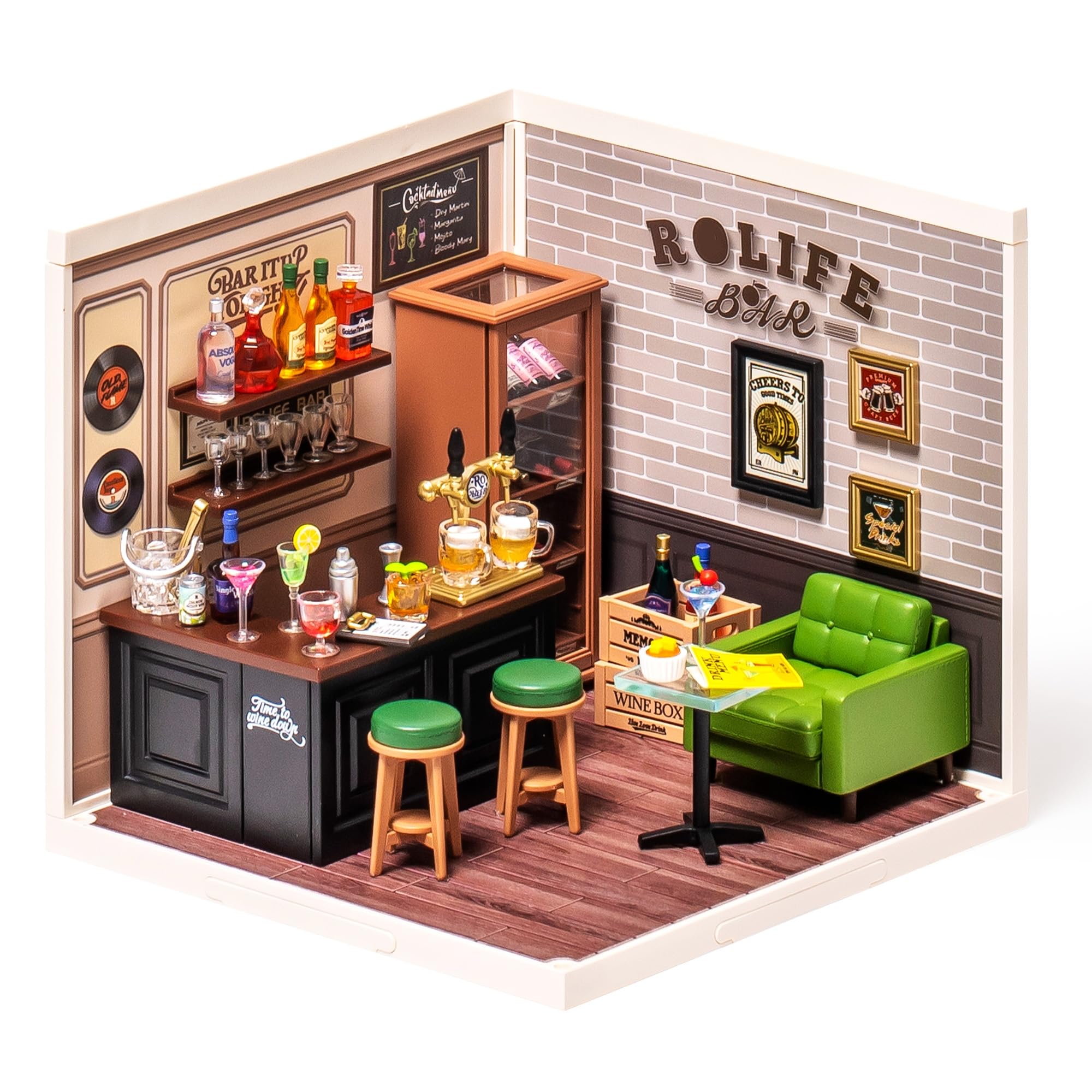 Photo 1 of **** Factory sealed.  Miniature House Kit DIY Plastic House Building Toy Set with LED Tiny Store Making Kit Model Craft Hobby Unique Gift (Leisurely Cheers Bar)