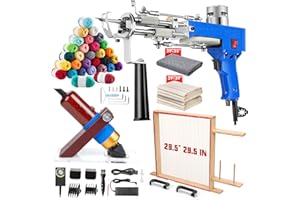 Riiai Tufting Gun Starter Kit with Tufting Frame 2024 New, Tufting Gun Cut Pile & Loop Pile, Tufting Frame 29.5”x 29.5”, 200W Carpet Trimmer-Rug Tufting Gun Making Kit for Rug Tufting (Blue)