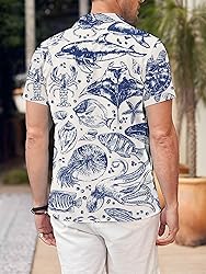 LuckLemocor Men's Hawaiian Shirts Beach Casual