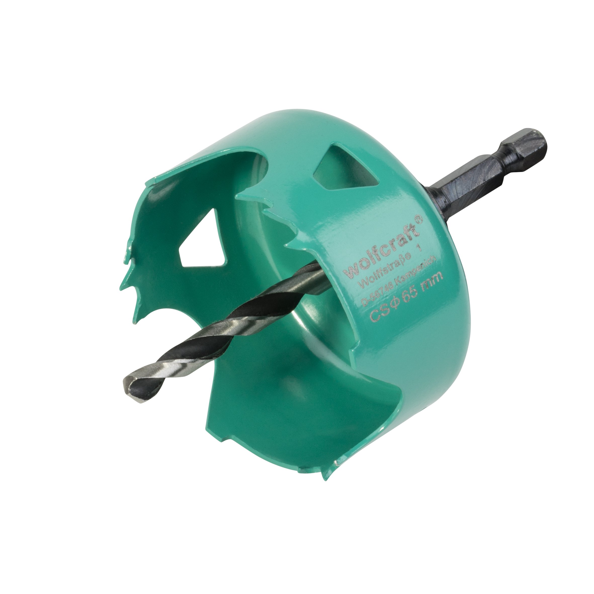 wolfcraft Carbon Steel Hole Saw, Ø 65 mm I 5967000 I for Electrical and Plumbing installations in Wood and Drywall Materials