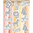 Schoolgirl Style Simply Safari Animal Stickers—72 Reward Stickers with Jungle Animals and Motivational Messages for Assignments, Tests, Game Prizes, Rewards, Achievements (6 Sheets), Multi, 168317