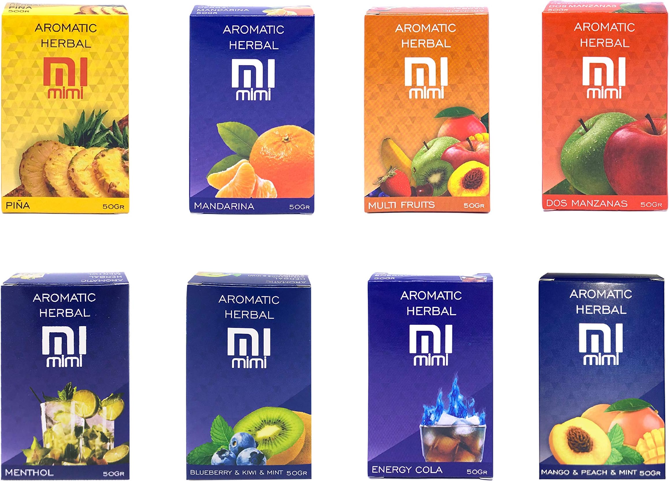 8 Package X 50 g Flavor Assortment hibron Grass for Shisha Hookah Without Nicotine Kit 1