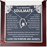 Dokazu Necklace Gift for Wife or Girlfriend from Husband or Boyfriend, Anniversary, Birthday, Valentine’s Day Soulmate Jewelry, Forever Love Necklace for Women