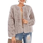 BerryGo Women's Long Sleeve Open Front Fuzzy Faux Fur Coat