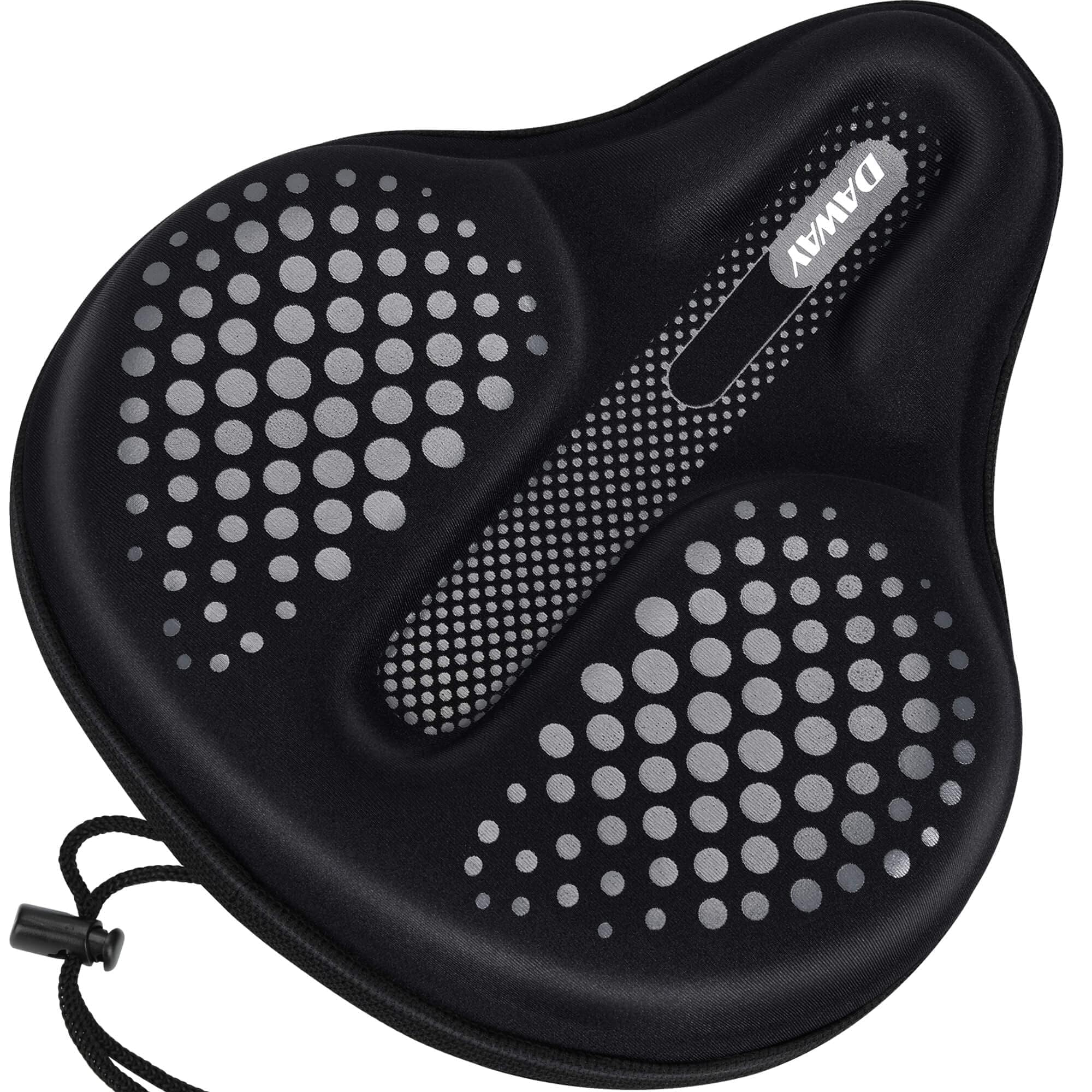 DAWAY C6F Large Comfortable Bike Seat Cover - Wide Soft Gel & Foam Padded Bike Seat Cushion for Women Men Seniors, Comfort, Fit for Peloton, Stationary Exercise, Mountain and Cruiser Bicycle Saddles