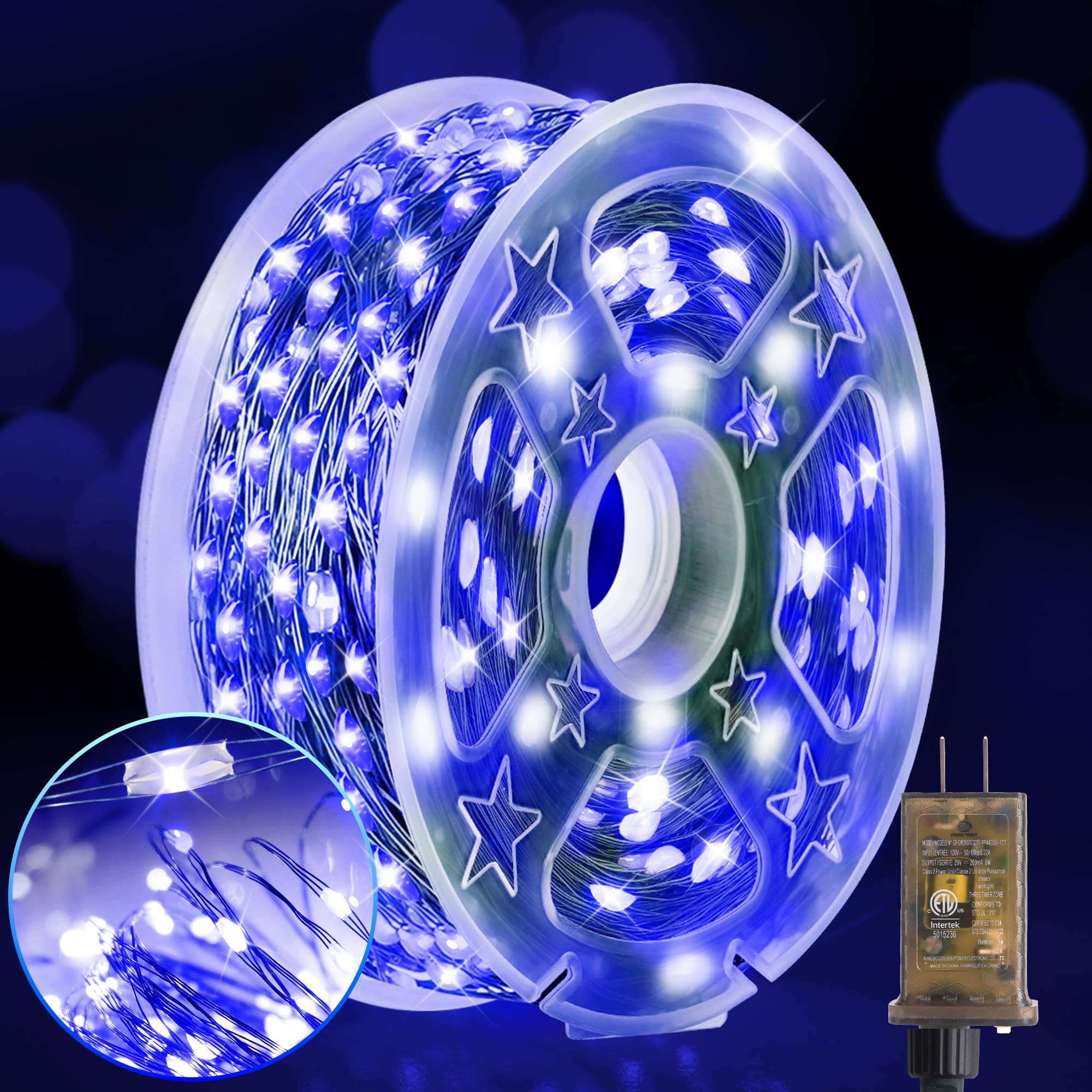 KNONEW 100FT Outdoor Christmas Fairy Lights Plug