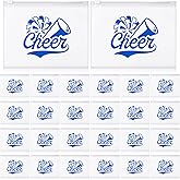 Sunnyray 60 Pcs Cheer Team Gifts Bulk Cosmetic Makeup Bags for Cheerleader Sport Team Inspirational EVA Bag Women Makeup Toiletry Bags Pouch with Zipper(Blue)