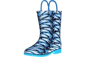 Wildkin Kids Rain Boots – 100% Waterproof with Slip-Resistant Tread & Easy Pull Handles