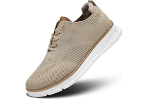 LUOGOKS Mens Oxfords Lace-Up Lightweight Casual Walking Shoes Mesh Sneakers Dress Shoes Fashion Shoes