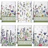 Geyoga 6 Pcs Spring Floral Kitchen Towels Flamingo Dish Hand Towels Sunflower Daisy Flower Wildflower Tea Cloths for Spring Easter Kitchen Bathroom Decor, 16 x 24 Inch(Fresh Color,Wildflower)