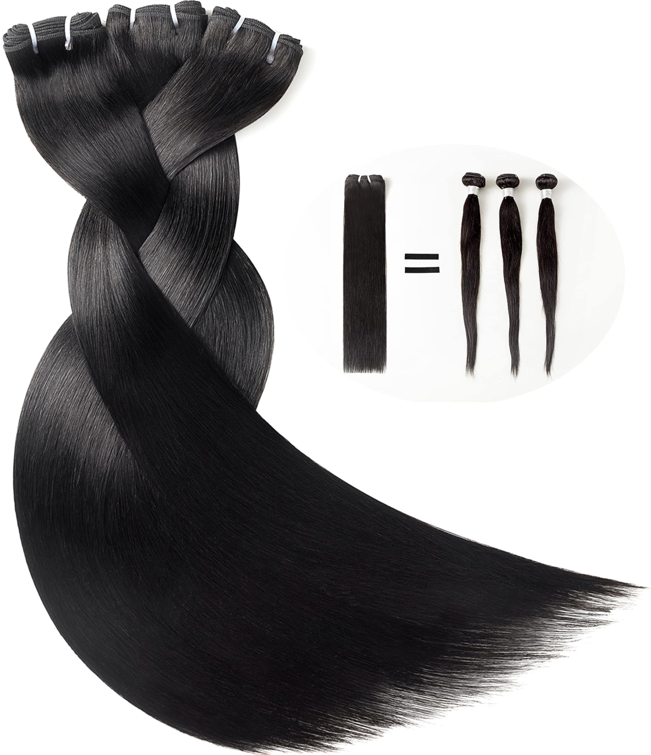 TRIIPPY Straight Bundles Human Hair,100% Raw Cambodian Hair Sew Weave 3 Bundles,Triple The Lifespan Over Regular Virgin Hair Bundle,No.1 Raw Hair Brand On Amazon(16 18 20 Inches,Natural Color)