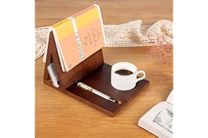 KAAS HAUS Triangle Book Page Holder Gift for Reading Lovers Bookmark Wooden Stand Dark Christmas Xmas Gifts for Readers Teachers Librarians Writers Grads Library Home Decor (Walnut Triangle with Holder)