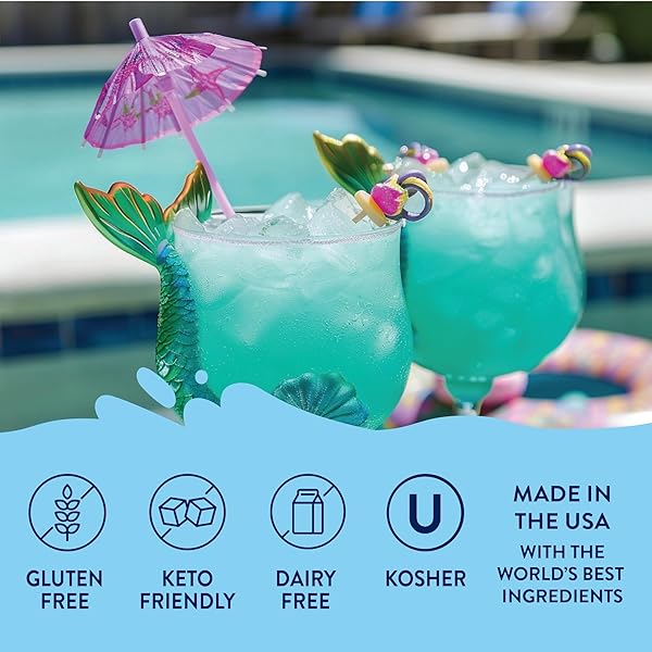 JORDAN’S SKINNY MIXES SUGAR FREE SYRUP, MERMAID FLAVOR, FRUIT FLAVORED WATER ENHANCER, DRINK MIX FOR ICE TEA, LEMONADE & MORE, ZERO CALORIE FLAVORING, KETO FRIENDLY, 25.4 FL OZ, 1 PACK