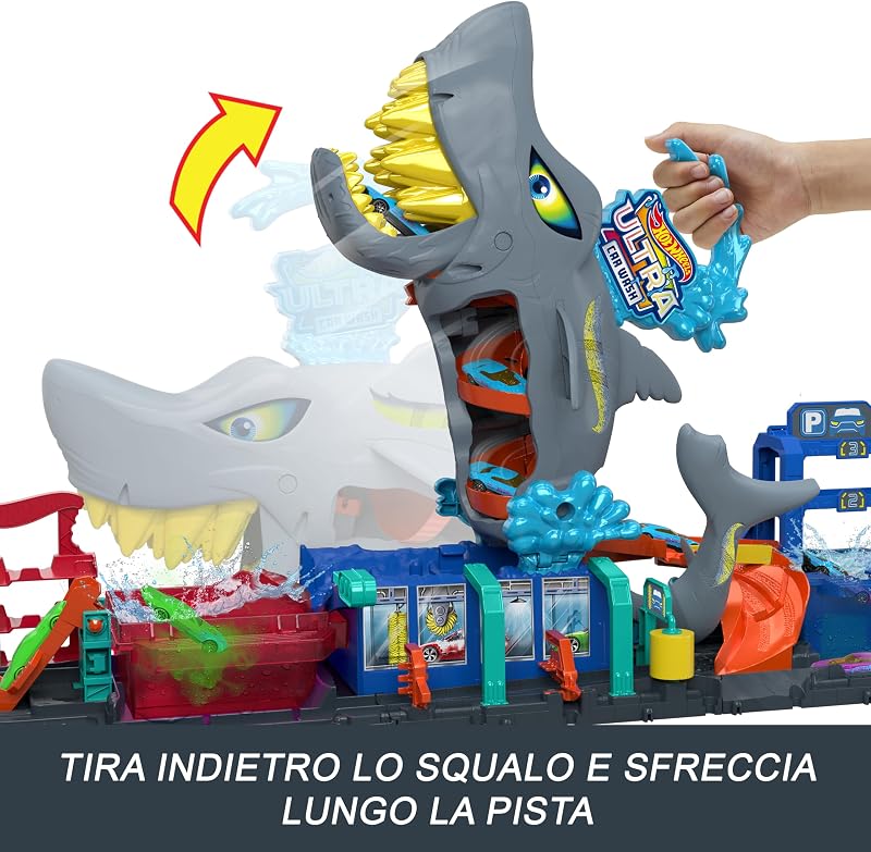City Autolavaggio Mega Squalo con macchinina che cambia colore