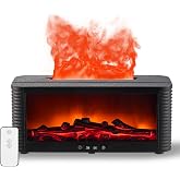 LOVCY 2026 Upgraded 9 Color Flame Fireplace Aroma Essential Oil Diffuser,250ml USB Desktop Noiseless Cool Mist Humidifier with Timer Auto-Off Protection for Home,Office, Gift (Black)
