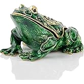SEVENBEES Large Frog Trinket Box Hinged Jewelry Boxes Hand Painted Enameled Frog Figurine Collectibles Gift for Home Decor