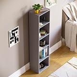 Vida Designs Oxford 5 Tier Cube Bookcase Grey Wood Shelving Unit view 7