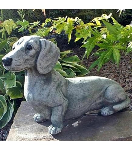 Amazon.com: Long Hair Dachshund Dog Figure Concrete Outdoor