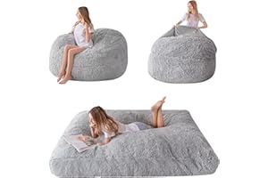 MAXYOYO Giant Bean Bag Chair Bed for Adults, Convertible Beanbag Folds from Lazy Chair to Floor Mattress Bed, Large Floor Sofa Couch, High-Density Foam Filling, Machine Washable
