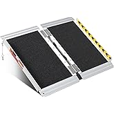 ORFORD Portable Wheelchair Ramp 2FT, 28.74''L×23.8''W Handicap Ramps, Non-Skid Aluminum Wheel Chair Ramp, Threshold Ramps for