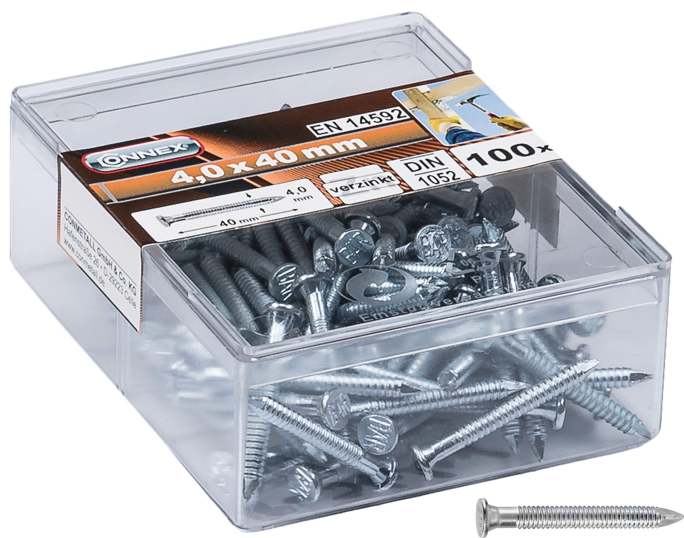 Connex Anchor Nails - Galvanised - Profiled Shaft - Storage in Reusable Box - Ideal for Carrying Connections/Grooved Nails/Comb Nails/Bulk Pack, HV4500