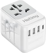 hotimy Universal Travel Adapter 4 USB C PD UK US EU AU Plug Worldwide 10A Fuses view 1