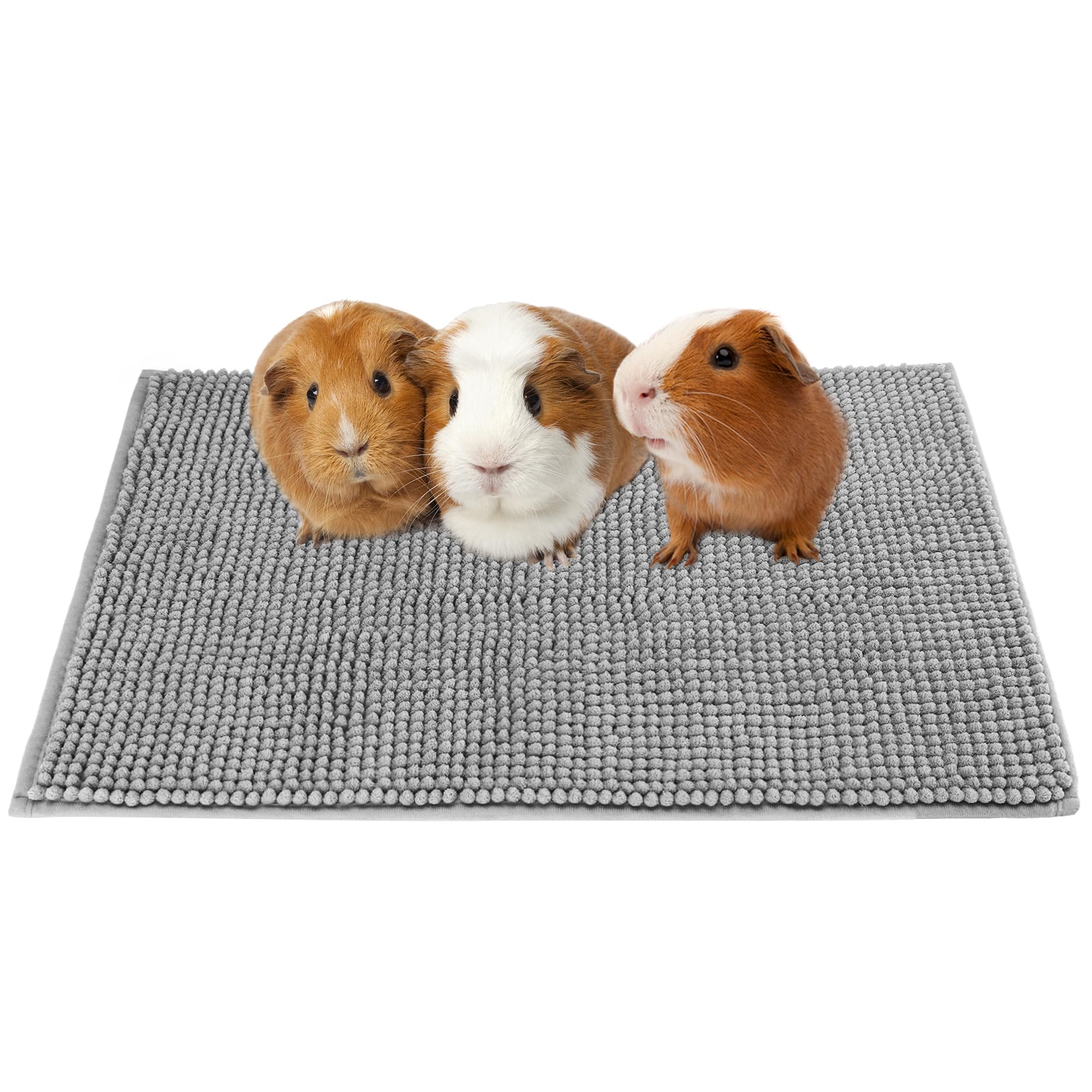 Guinea Pig Cage Liner Washable Rabbit Fleece Mats Reusable Small Animal Pad for Pet/Bunny (Grey)