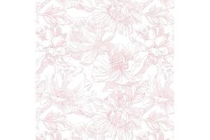 Dimoon 236"x17.3" Peel and Stick Wallpaper Floral Contact Paper Boho White Pink Flower Wallpaper Removable Wall Paper Self Adhesive Modern for Cabinets Drawers Bedroom Thicken Vinyl