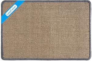 LSAIFATER Cat Scratching Mat, Natural Sisal Mat, Cat Scratch Furniture Protector, Horizontal Cat Floor Scratching Pad Rug, Protect Carpets and Sofas (14.9x23.6 inch, Grey)