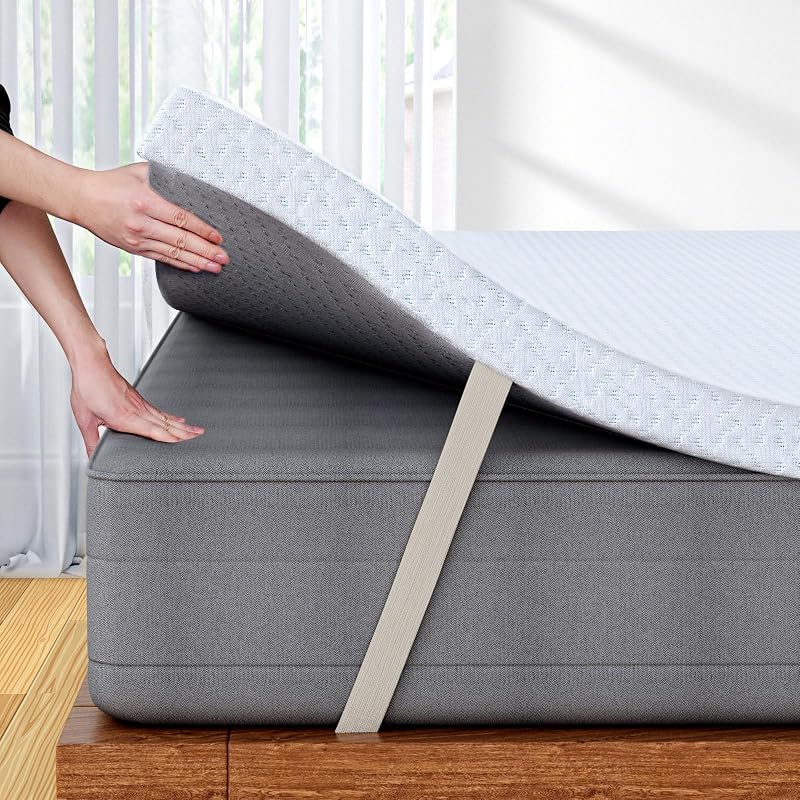 FRIDEKO HOME Single Memory Foam Mattress Topper 90x190x7cm with Cover